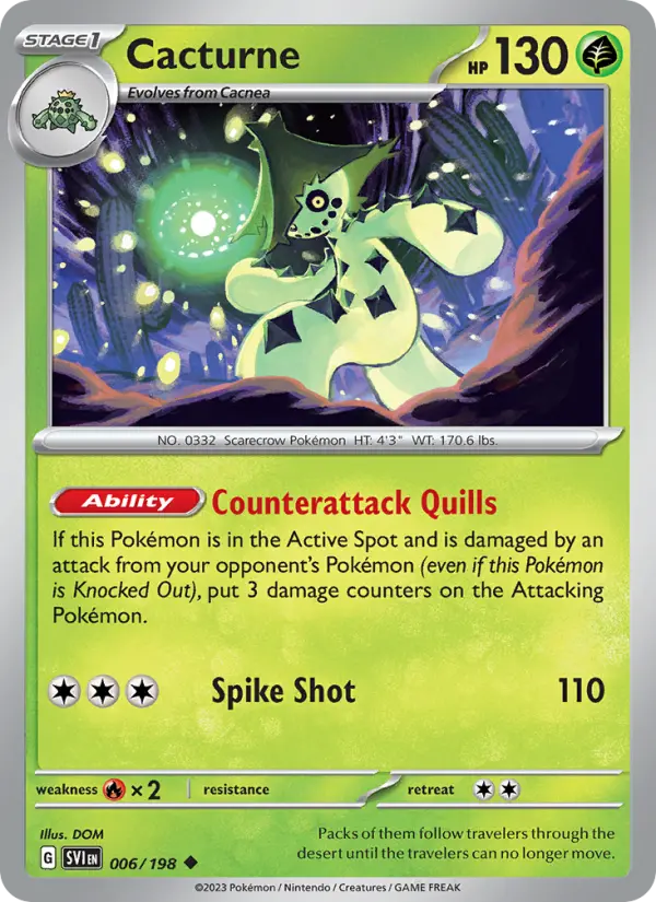 Cacturne 006 Scarlet & Violet Base Set (SV1) Pokemon Card