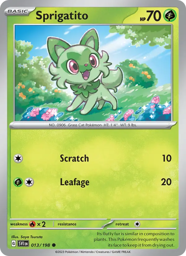 Sprigatito 013 Scarlet & Violet Base Set (SV1) Pokemon Card
