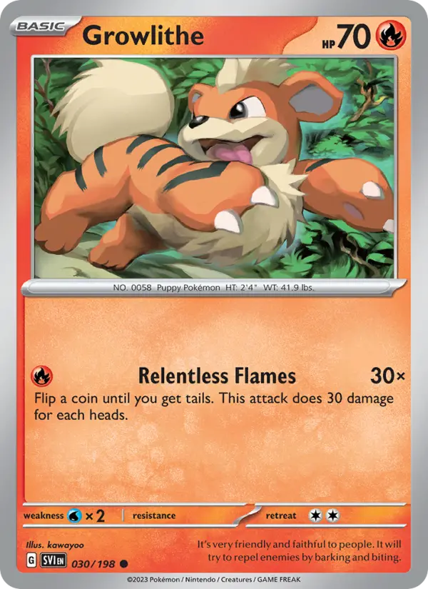 Growlithe 030 Scarlet & Violet Base Set (SV1) Pokemon Card