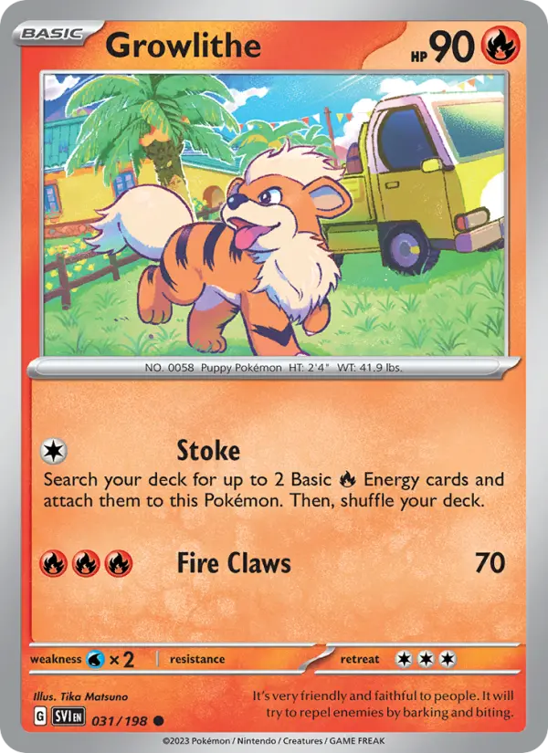Growlithe 031 Scarlet & Violet Base Set (SV1) Pokemon Card