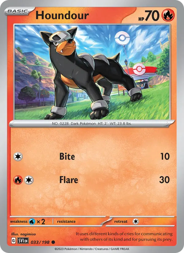 Houndour 033 Scarlet & Violet Base Set (SV1) Pokemon Card