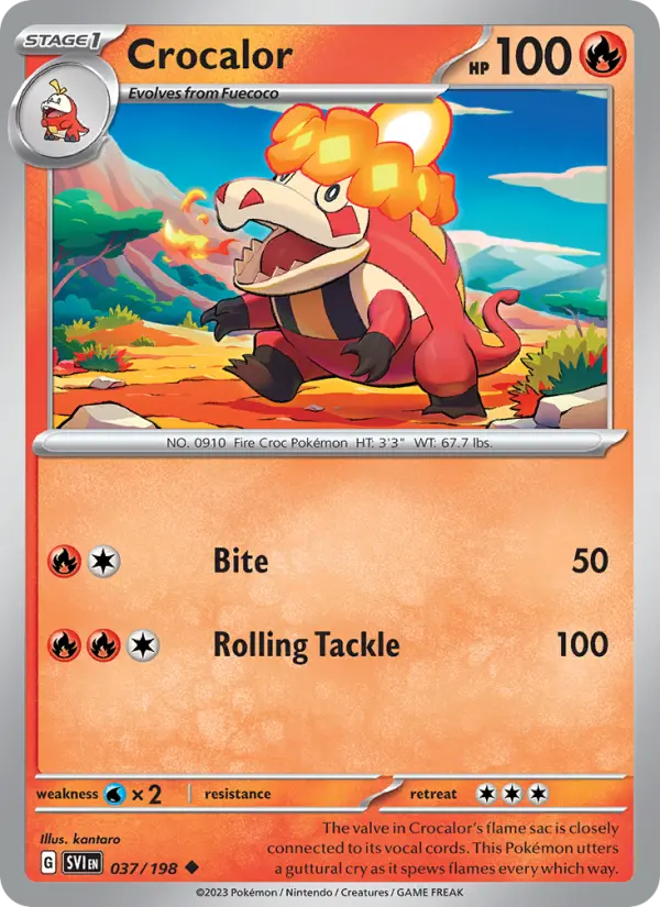 Crocalor 037 Scarlet & Violet Base Set (SV1) Pokemon Card