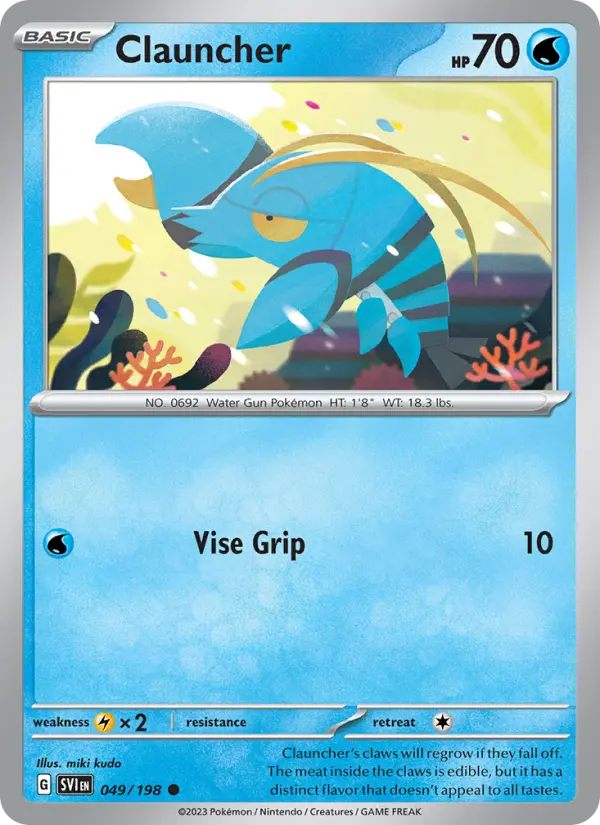 Clauncher 049 Scarlet & Violet Base Set (SV1) Pokemon Card