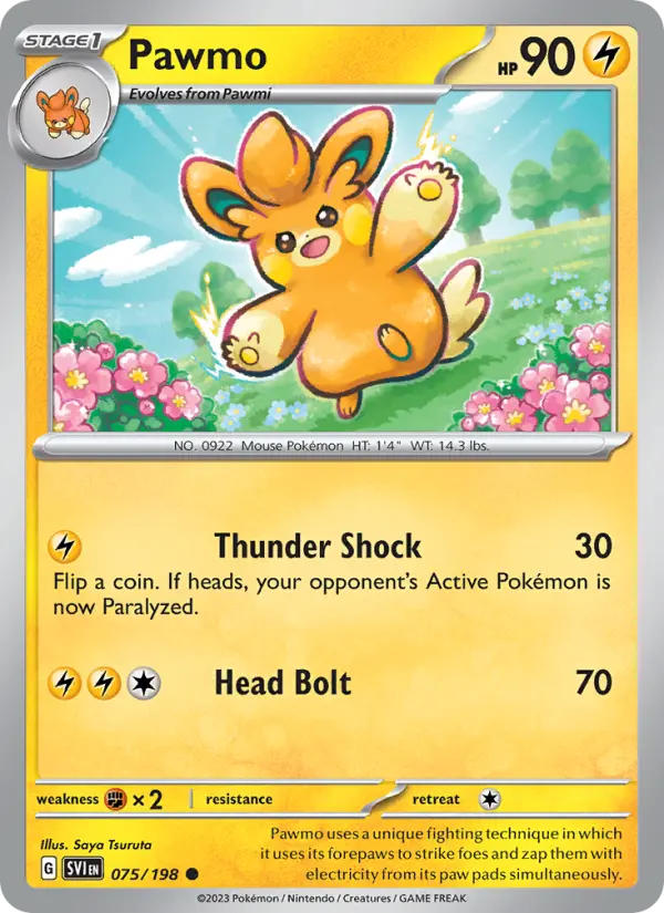 Pawmo 075 Scarlet & Violet Base Set (SV1) Pokemon Card