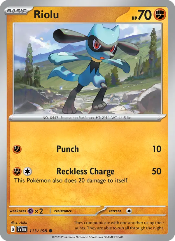 Riolu 113 Scarlet & Violet Base Set (SV1) Pokemon Card