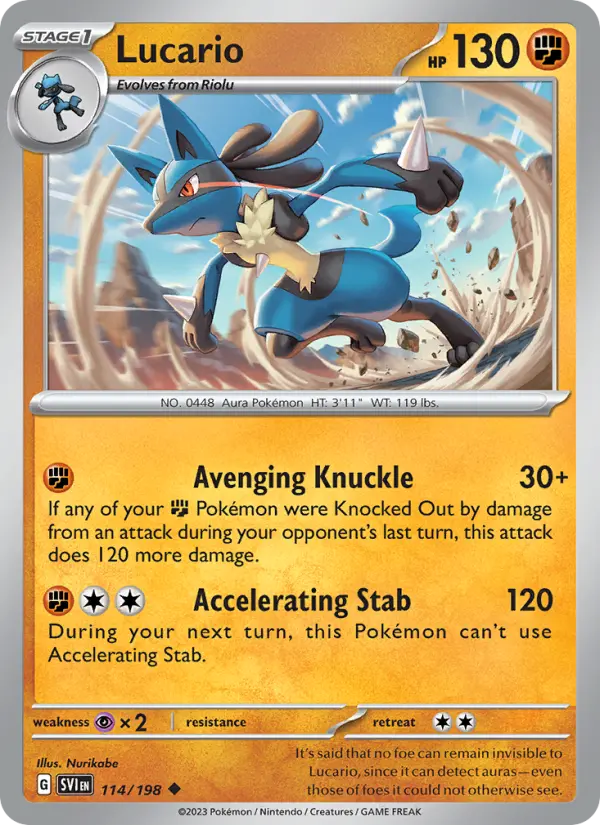 Lucario 114 Scarlet & Violet Base Set (SV1) Pokemon Card