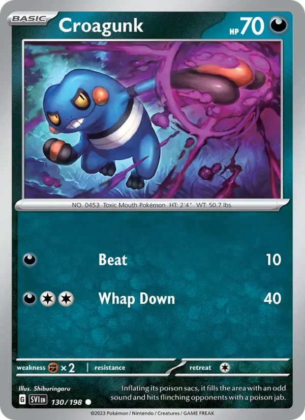 Croagunk 130 Scarlet & Violet Base Set (SV1) Pokemon Card