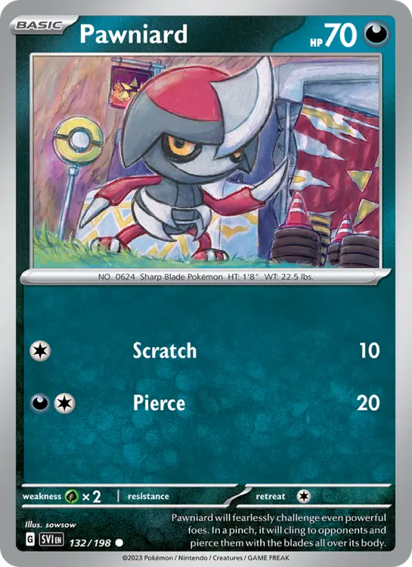 Pawniard 132 Scarlet & Violet Base Set (SV1) Pokemon Card