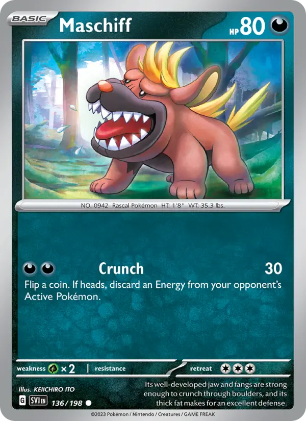 Maschiff 136 Scarlet & Violet Base Set (SV1) Pokemon Card