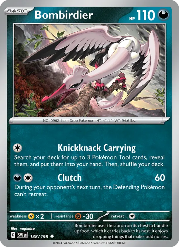 Bombirdier 138 Scarlet & Violet Base Set (SV1) Pokemon Card