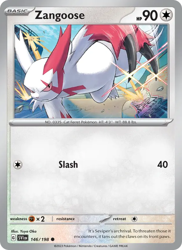 Zangoose 146 Scarlet & Violet Base Set (SV1) Pokemon Card