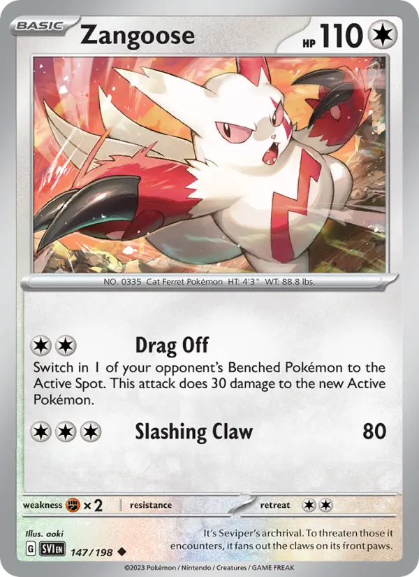 Zangoose 147 Scarlet & Violet Base Set (SV1) Pokemon Card