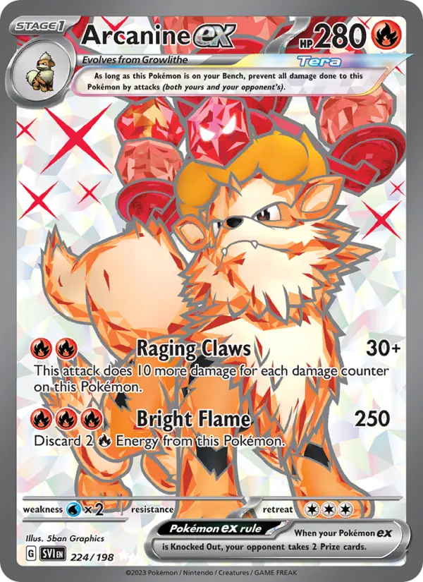 Arcanine ex 224 Scarlet & Violet Base Set (SV1) Pokemon Card
