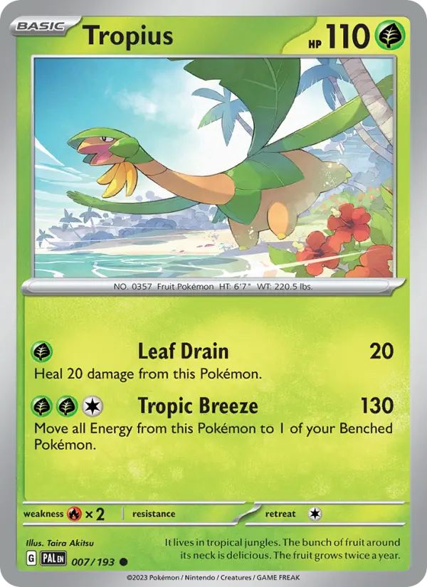 Tropius 007 Paldea Evolved (SV2) Pokemon Card
