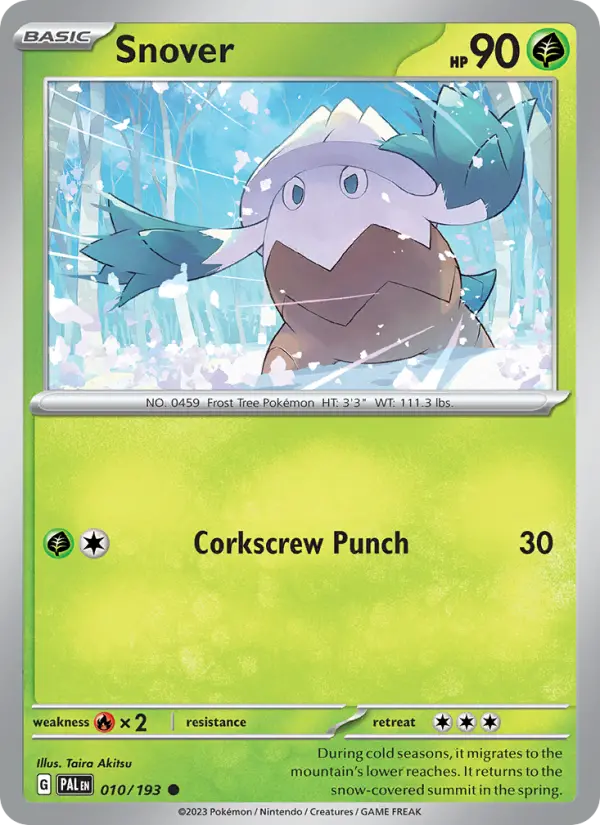 Snover 010 Paldea Evolved (SV2) Pokemon Card