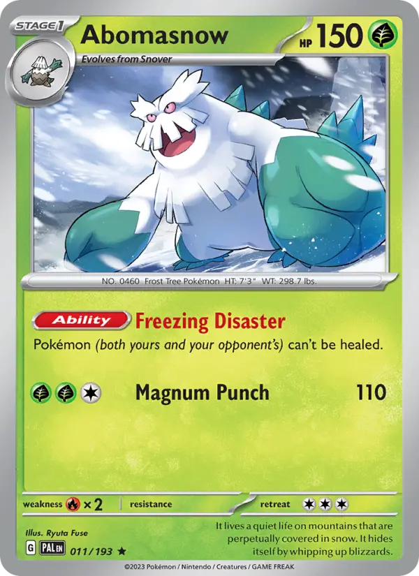 Abomasnow 011 Paldea Evolved (SV2) Pokemon Card