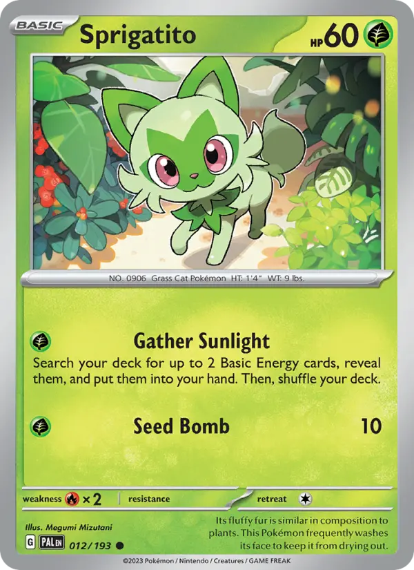 Sprigatito 012 Paldea Evolved (SV2) Pokemon Card