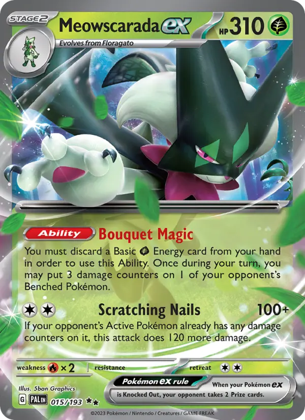 Meowscarada ex 015 Paldea Evolved (SV2) Pokemon Card