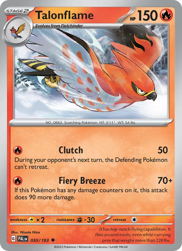 Talonflame 030 Paldea Evolved (SV2) Pokemon Card