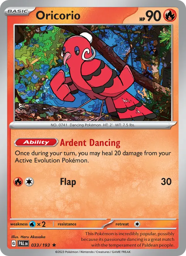 Oricorio 033 Paldea Evolved (SV2) Pokemon Card