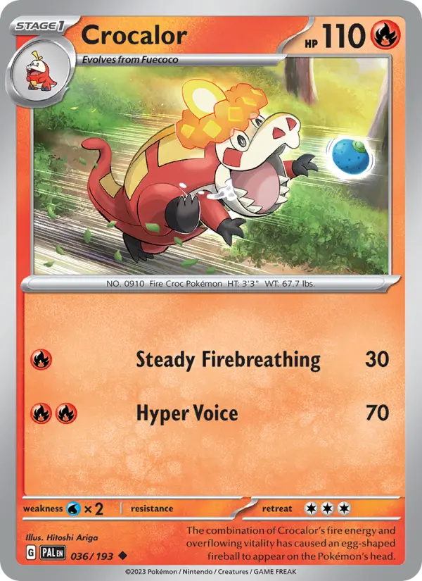 Crocalor 036 Paldea Evolved (SV2) Pokemon Card