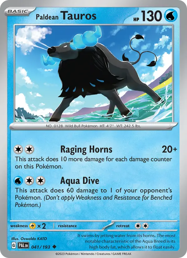Paldean Tauros 041 Paldea Evolved (SV2) Pokemon Card