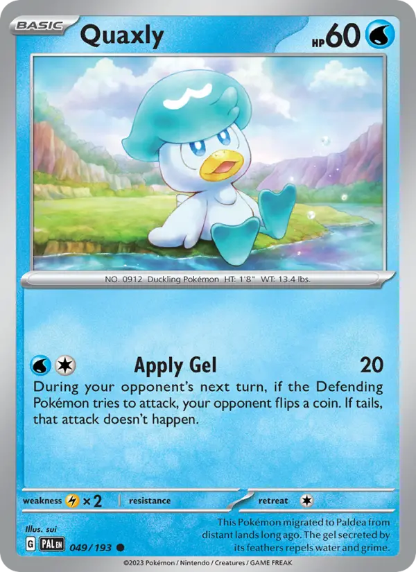 Quaxly 049 Paldea Evolved (SV2) Pokemon Card