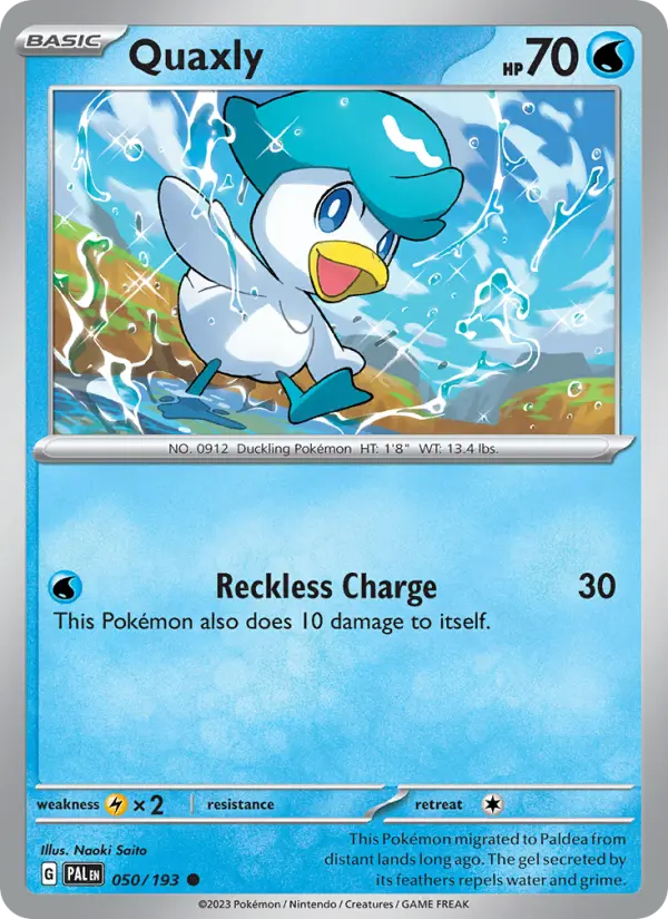 Quaxly 050 Paldea Evolved (SV2) Pokemon Card