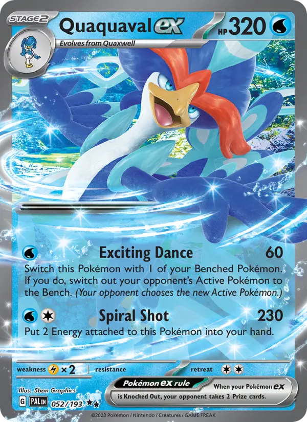 Quaquaval ex 052 Paldea Evolved (SV2) Pokemon Card