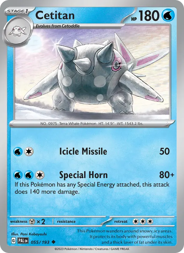 Cetitan 055 Paldea Evolved (SV2) Pokemon Card