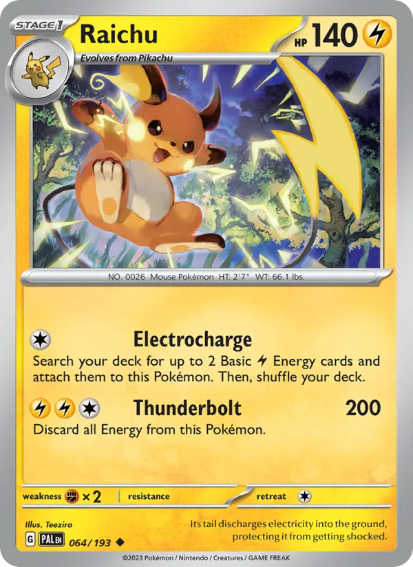 Raichu 064 Paldea Evolved (SV2) Pokemon Card