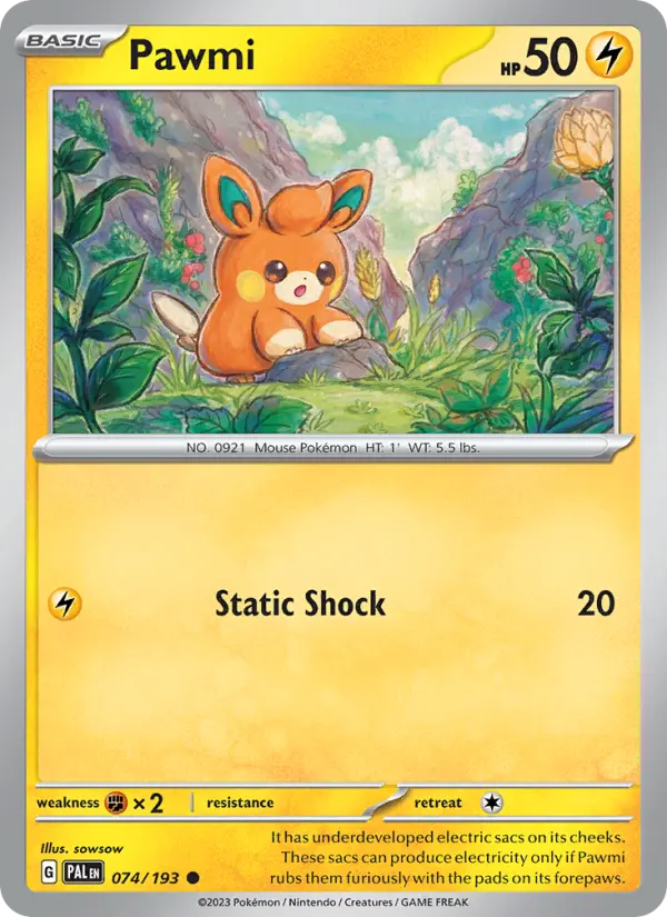 Pawmi 074 Paldea Evolved (SV2) Pokemon Card