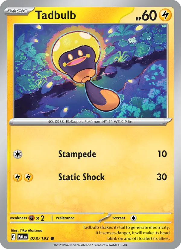 Tadbulb 078 Paldea Evolved (SV2) Pokemon Card