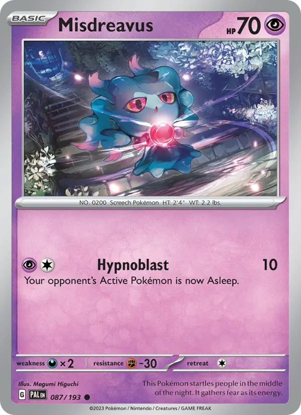 Misdreavus 087 Paldea Evolved (SV2) Pokemon Card