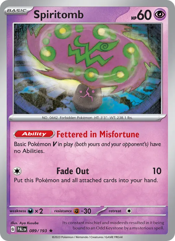 Spiritomb 089 Paldea Evolved (SV2) Pokemon Card