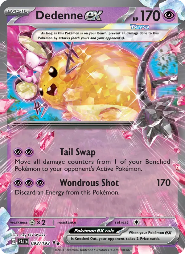 Dedenne ex 093 Paldea Evolved (SV2) Pokemon Card