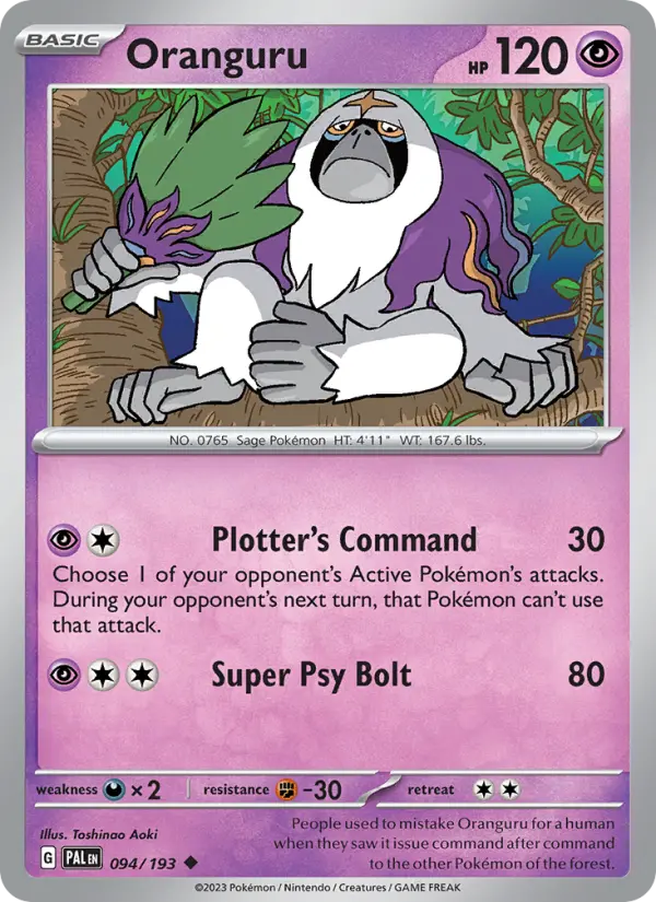 Oranguru 094 Paldea Evolved (SV2) Pokemon Card
