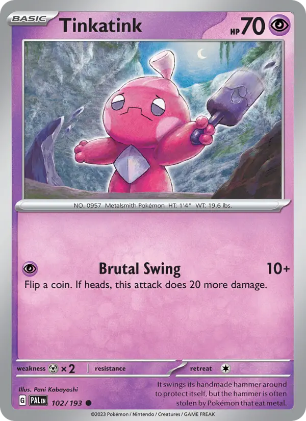 Tinkatink 102 Paldea Evolved (SV2) Pokemon Card
