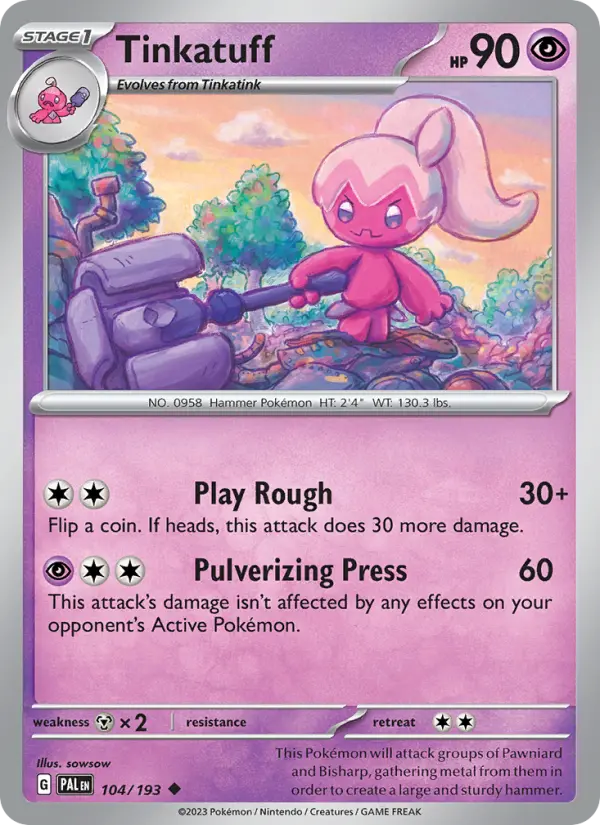 Tinkatuff 104 Paldea Evolved (SV2) Pokemon Card