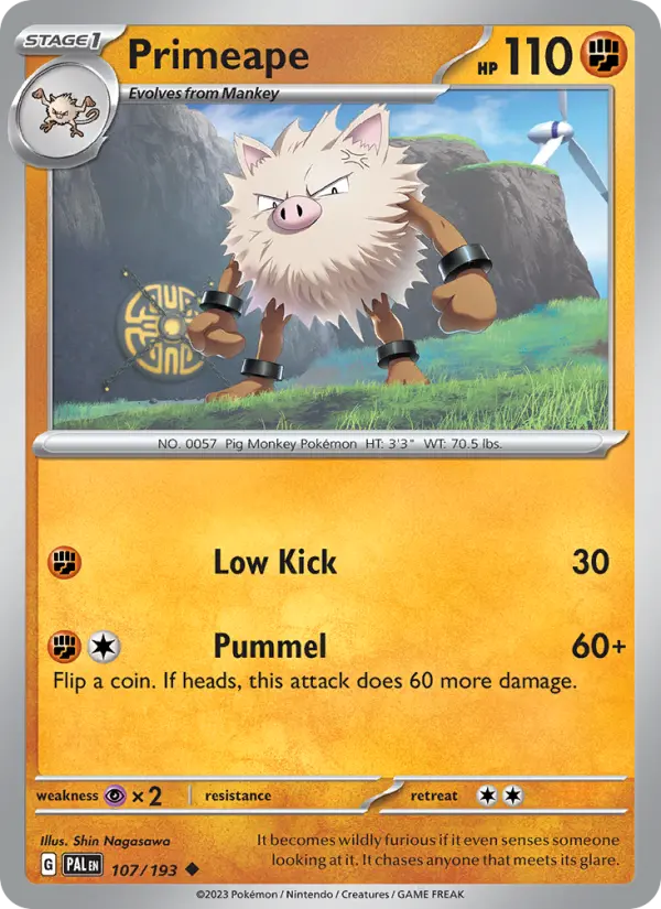 Primeape 107 Paldea Evolved (SV2) Pokemon Card