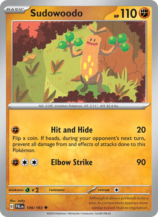 Sudowoodo 109 Paldea Evolved (SV2) Pokemon Card
