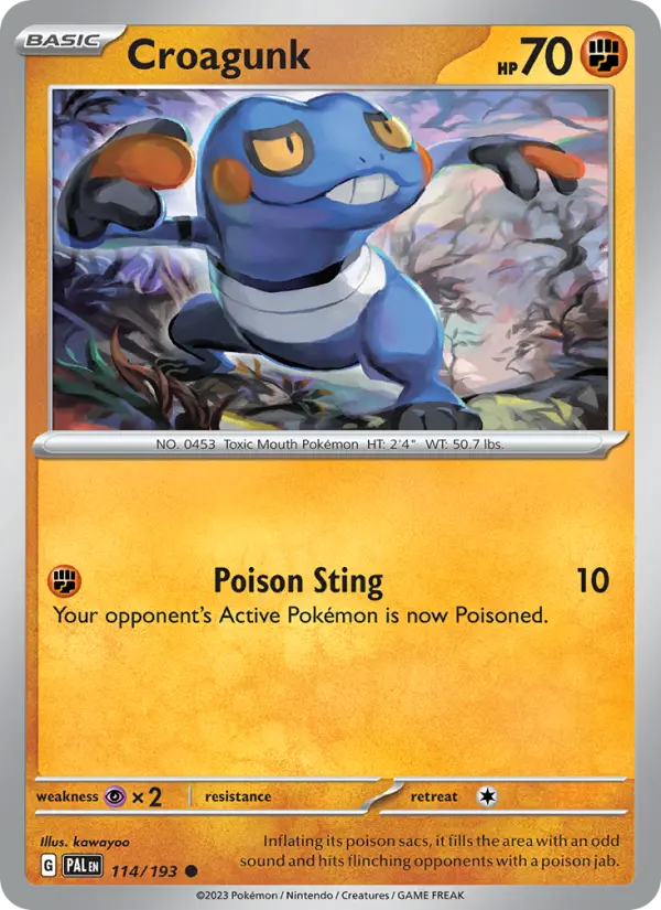 Croagunk 114 Paldea Evolved (SV2) Pokemon Card