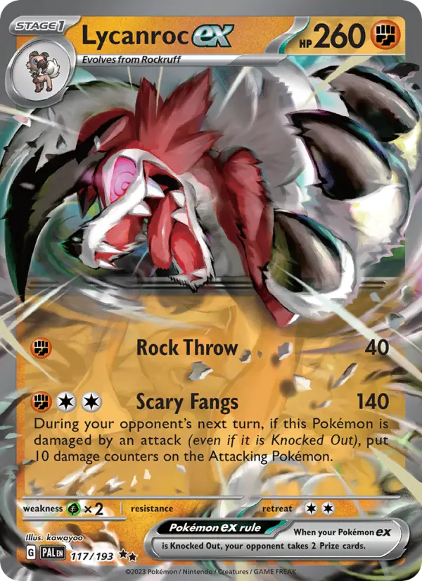 Lycanroc ex 117 Paldea Evolved (SV2) Pokemon Card