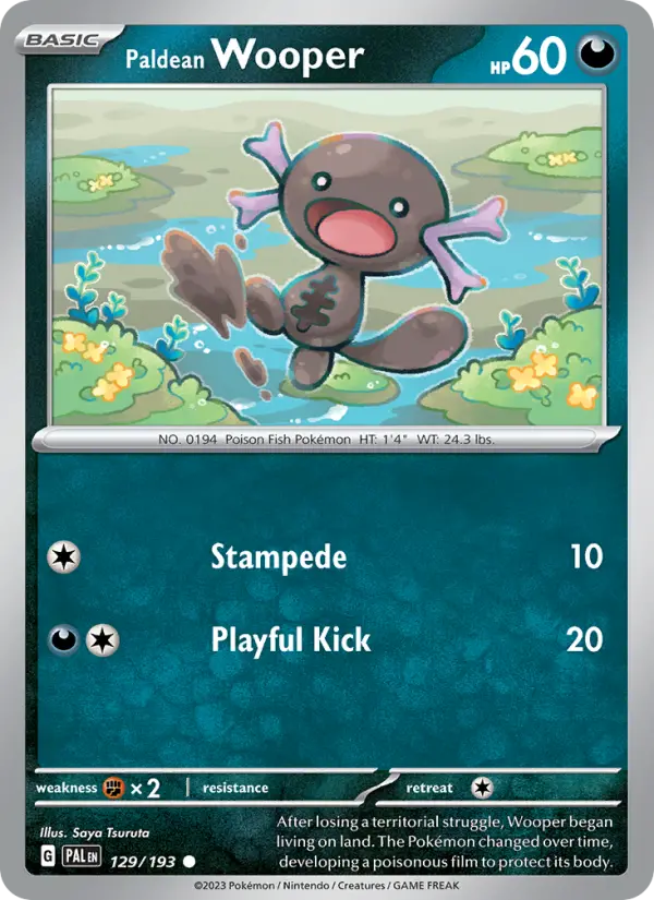 Paldean Wooper 129 Paldea Evolved (SV2) Pokemon Card