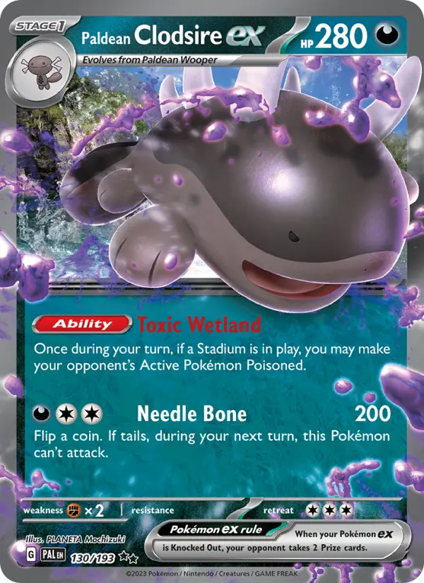 Paldean Clodsire ex 130 Paldea Evolved (SV2) Pokemon Card
