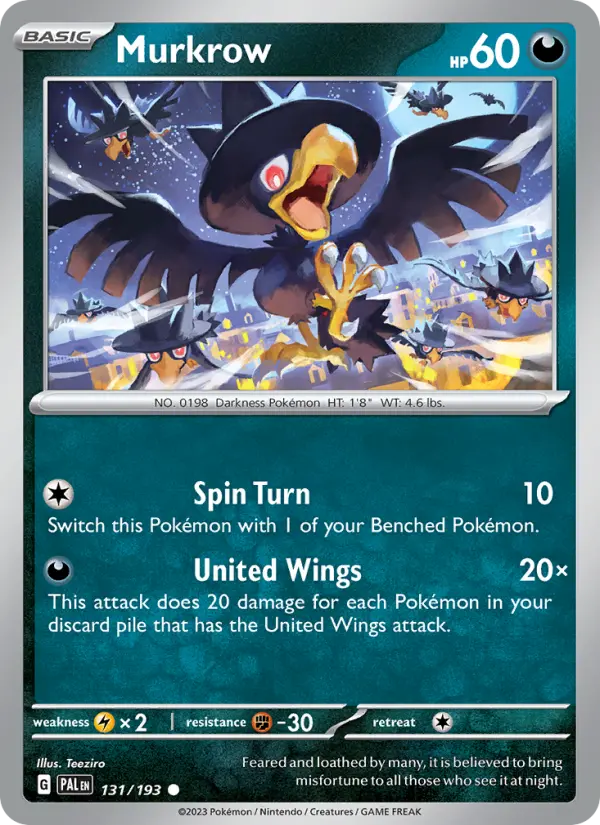 Murkrow 131 Paldea Evolved (SV2) Pokemon Card