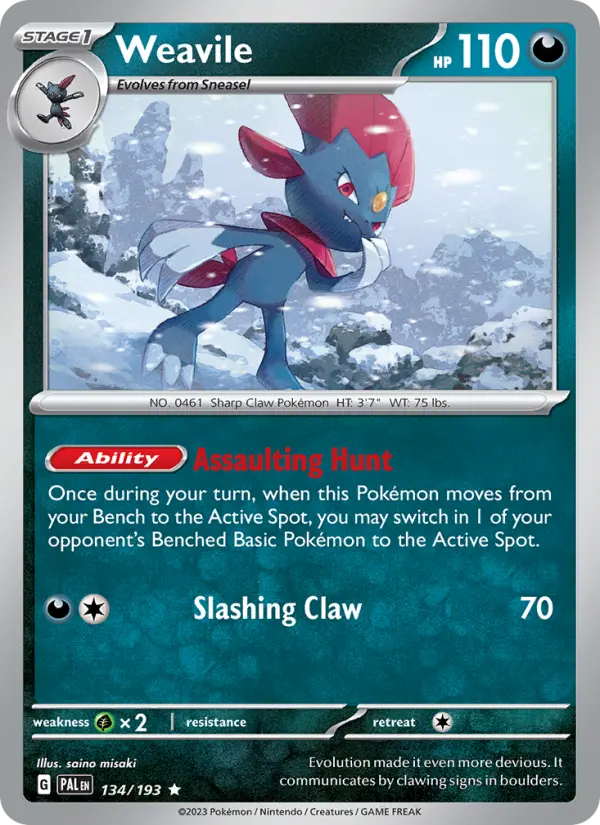 Weavile 134 Paldea Evolved (SV2) Pokemon Card