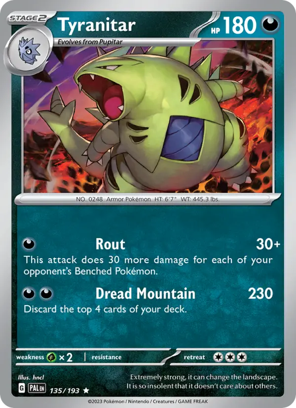 Tyranitar 135 Paldea Evolved (SV2) Pokemon Card