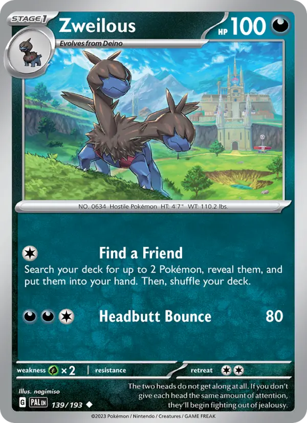 Zweilous 139 Paldea Evolved (SV2) Pokemon Card
