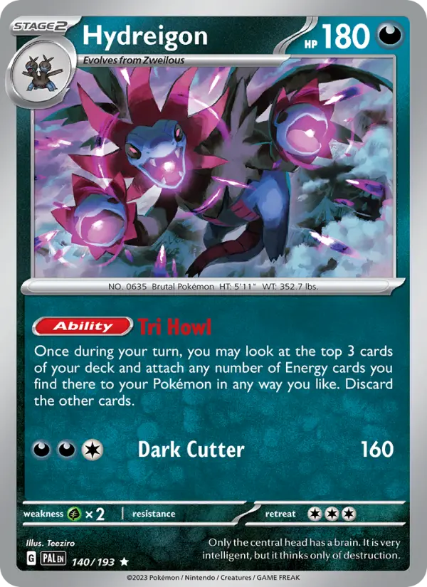 Hydreigon 140 Paldea Evolved (SV2) Pokemon Card